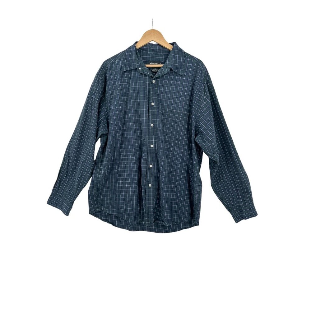 Eddie Bauer Cotton‎ Shirt Mens Size XL Casual Relax Plaid